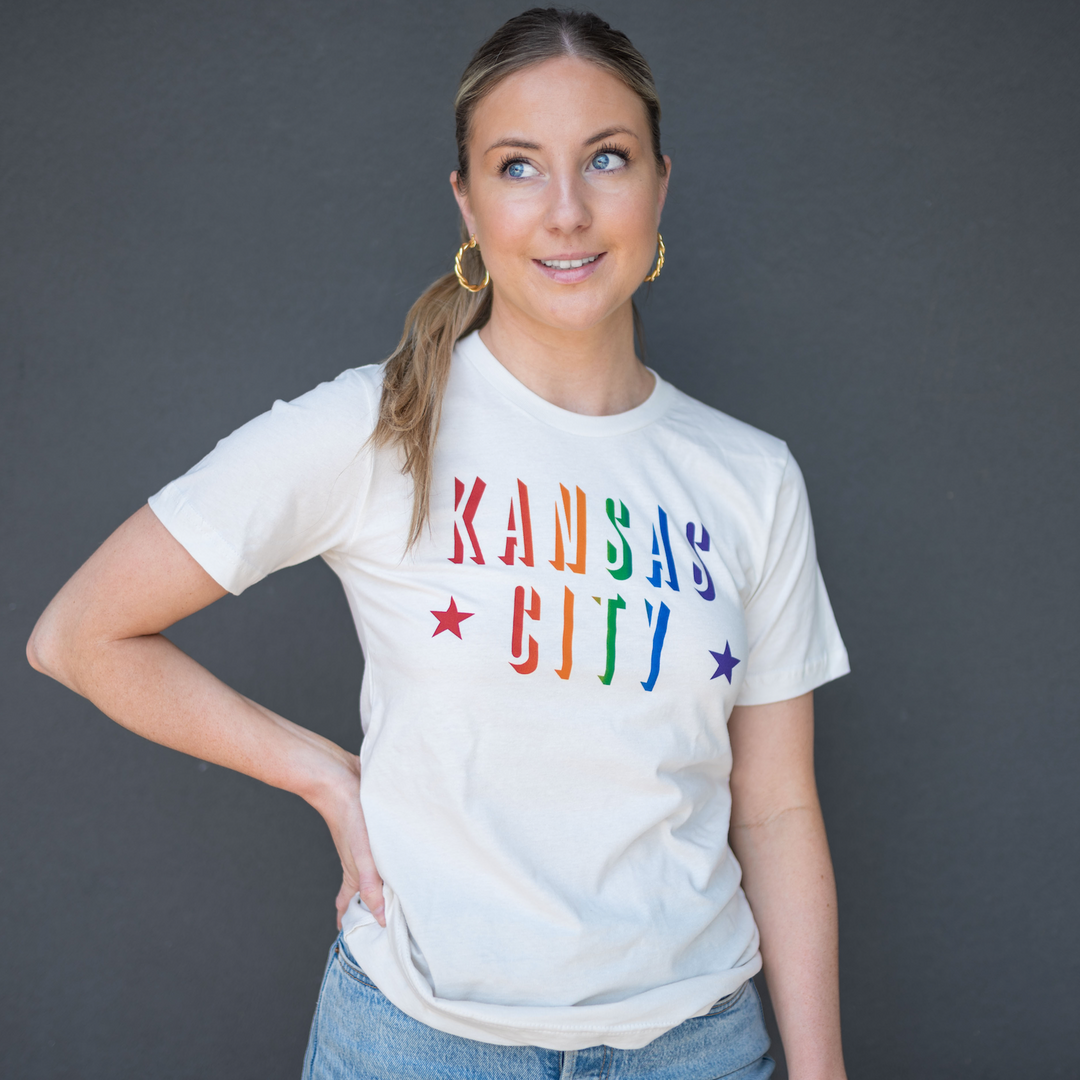ULAH - Rainbow Kansas City T-Shirt - Vintage White