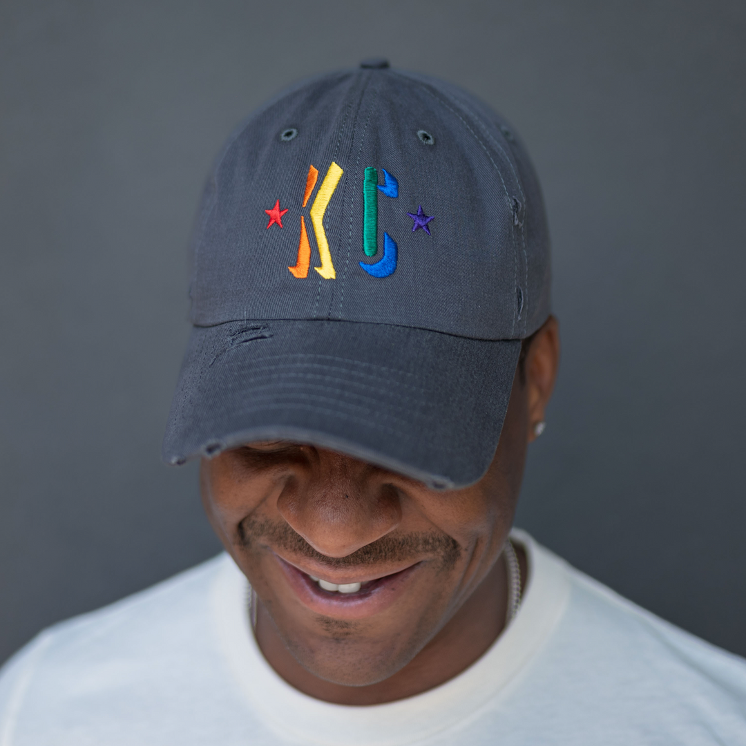 ULAH / SANDLOT - KC Pride Dad Hat - Destroyed Charcoal