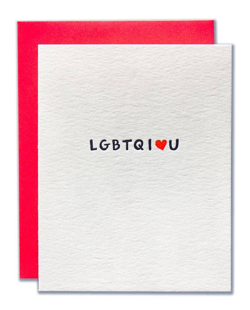 Ladyfingers Letterpress - LGBTQILOVEU Card